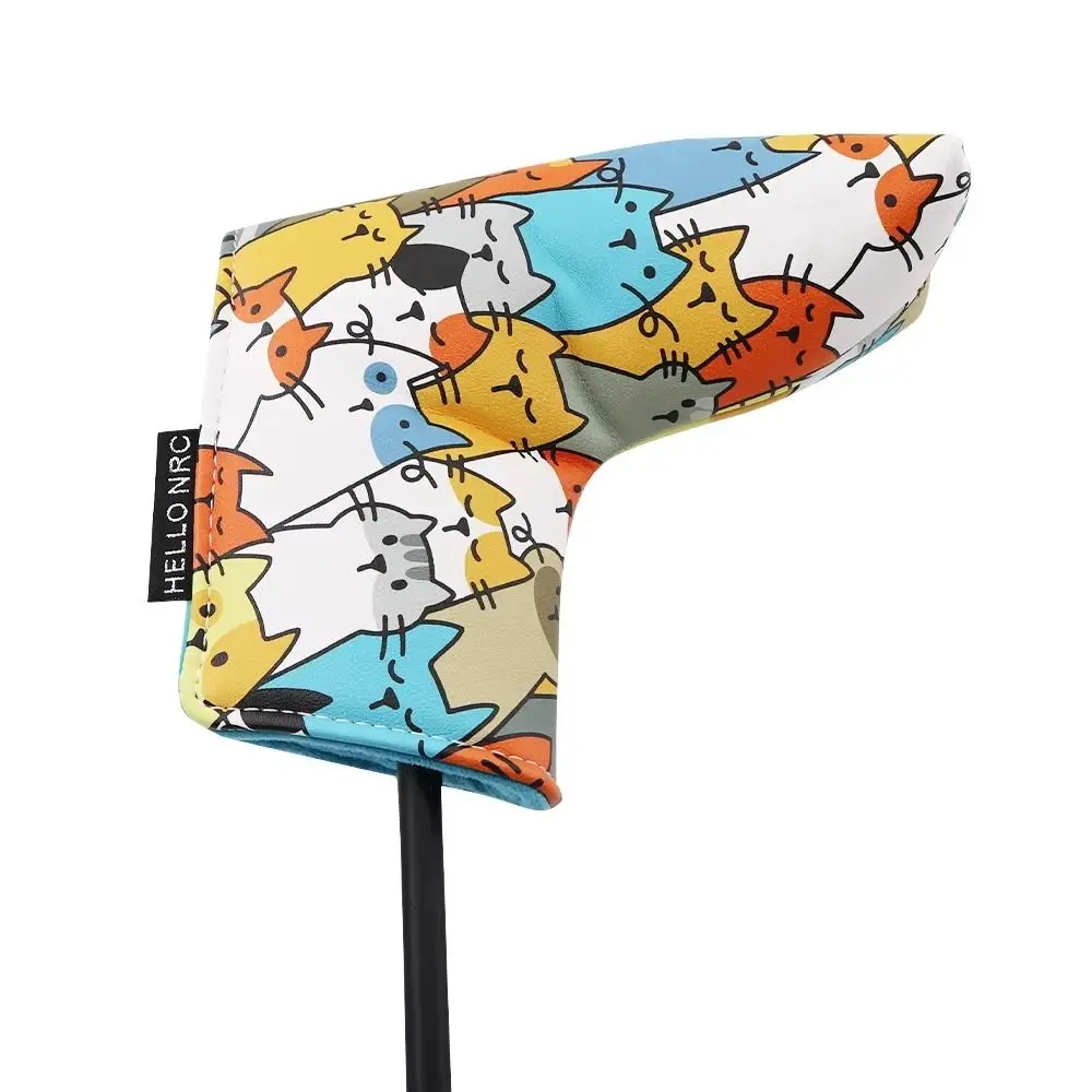 

Graffiti Cat Pattern Golf Club Head Cover PU Leather Cartoon Animal Golf Wood Headcover Waterproof Kawaii Golf Club Protector