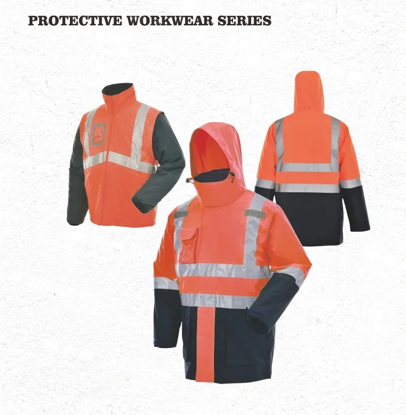 B495 Reflective Rescue Warning Clothing Winter Cold Waterproof Warm Work Clothes Removable Inner Liner