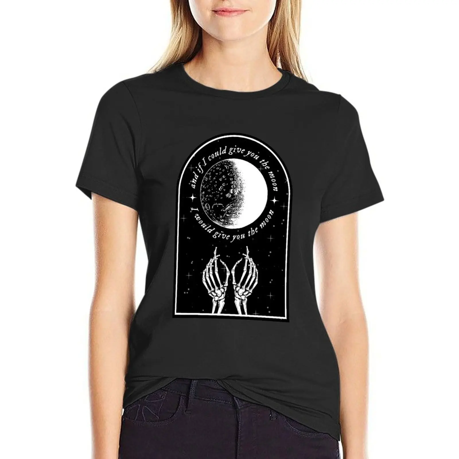 

give you the moon T-Shirt customizeds animal prinfor new edition quick-drying Women t-shirts