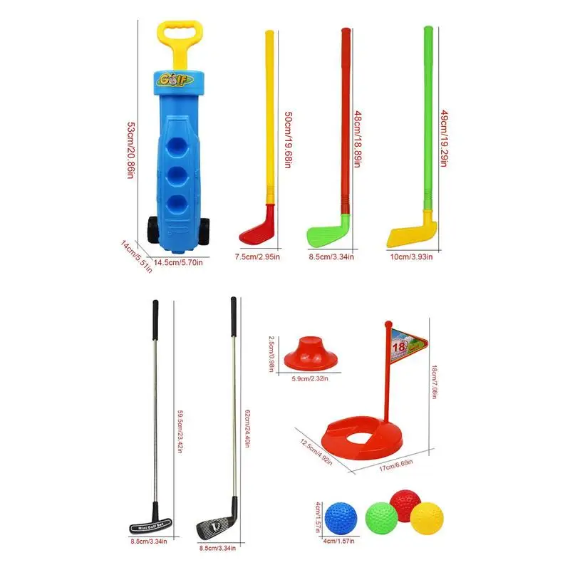 Golf Club Set Kids Toys Toddler Golf Ball Game Play Set Children Indoor Outdoor Sports Game Golf Toys Boys Girls Training Toys