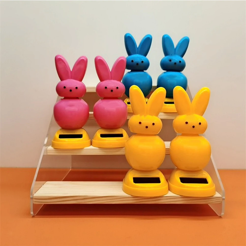 Solar Cartoon Rabbit Design Shaking Head Doll Car Dashboard Decoration, Creative Cute Interior Decoration Accessories