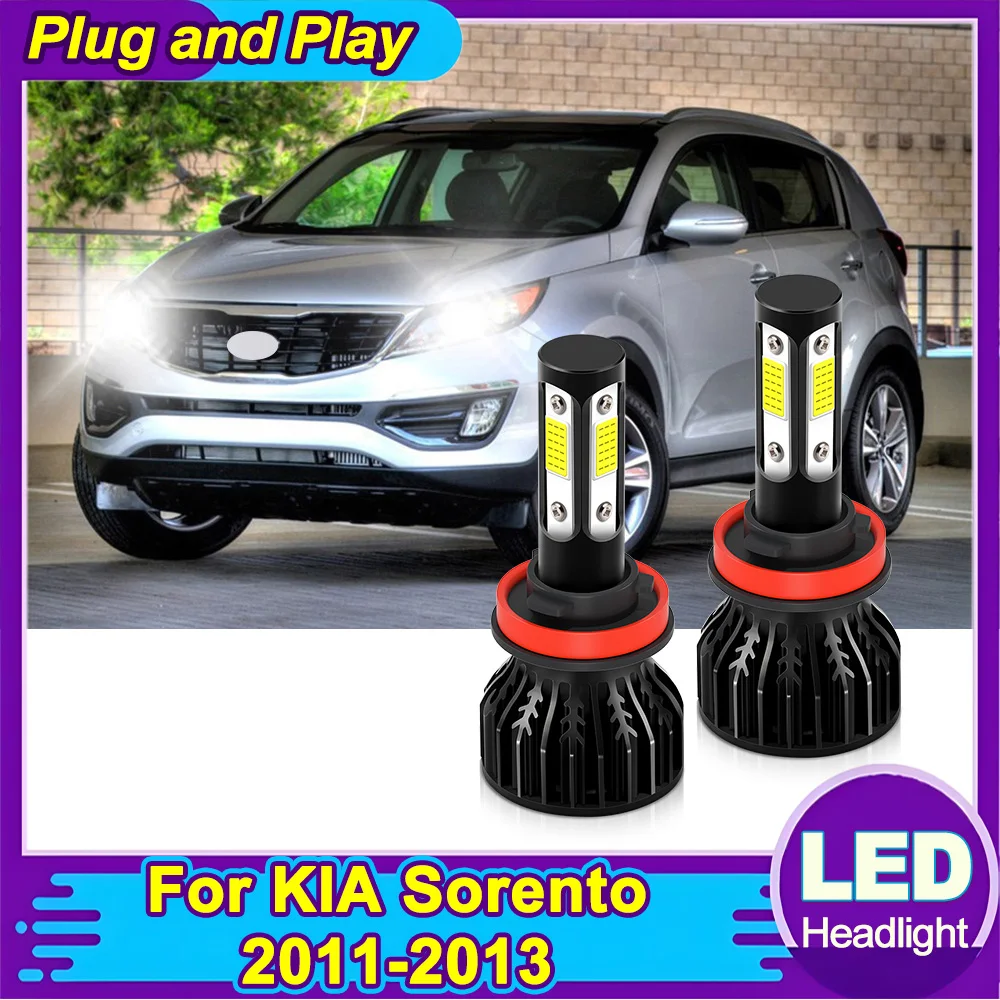 

2 шт. автомобильные светодиодные фары 6000K белые COB чипы 15000LM ближнего света супер яркие для KIA Sorento 2011 2012 2013 автомобильный свет