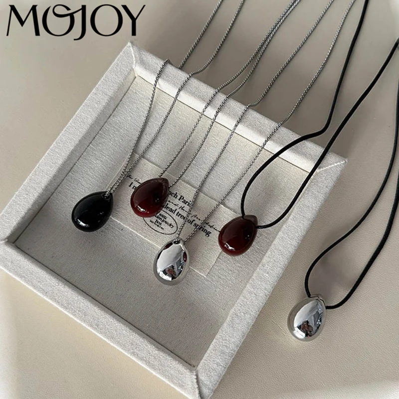 

MOJOY 316L Stainless Steel Ocean Style Blue Rhinestone Zircon Inlay Star Circular Pendant Necklace For Women New Trend Jewelry