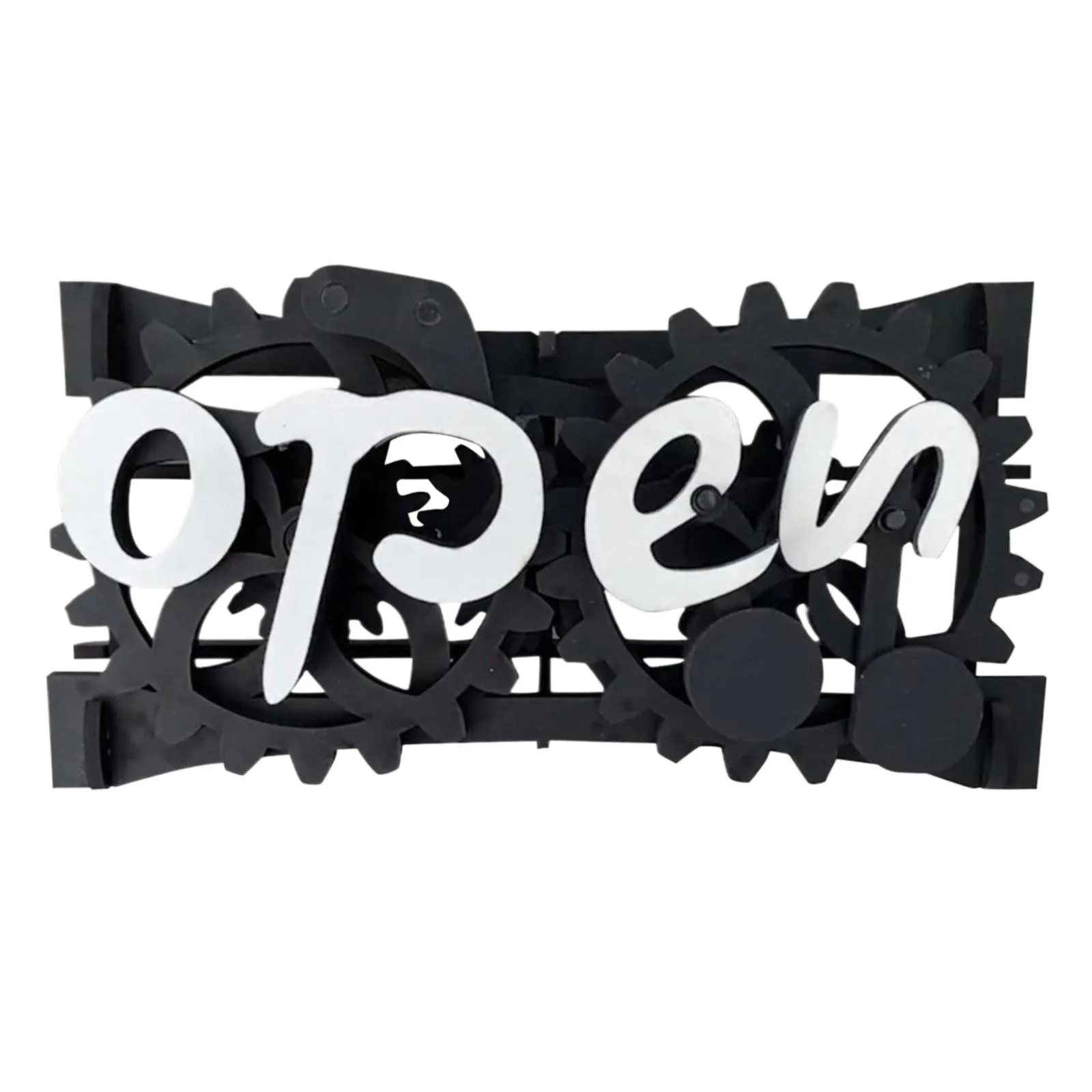 Gear Brake Crafts Double-sided Open/Closed Signboard Reversible Gear Business Closing Sign Hotel Cafe Decorative Sign Home Decor