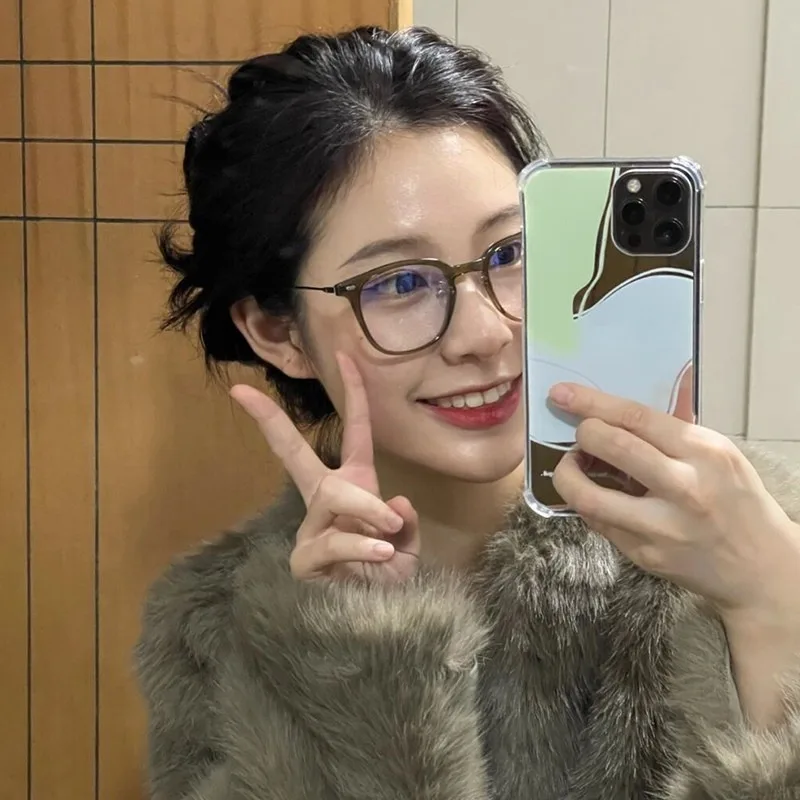 Metal Polygonal Glasses Frame New Korean Version Anti-blue Light Glasses Frame Student Flat Mirror
