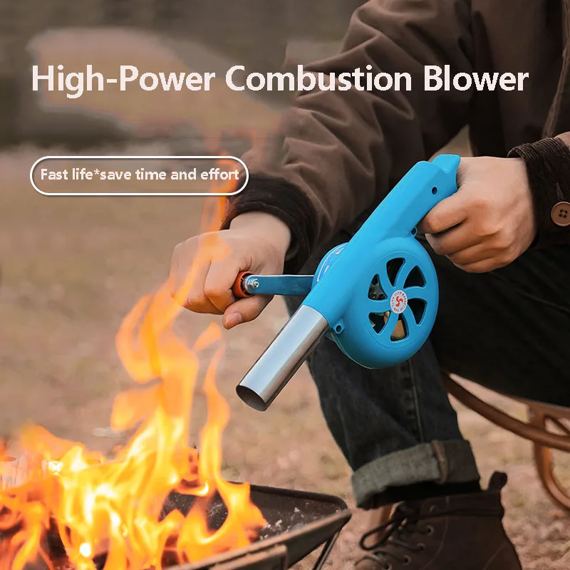 Portable Hand-Operated Blower for BBQ, Camping, and Fire Making-Effective and Easy-to-Use Stored Access