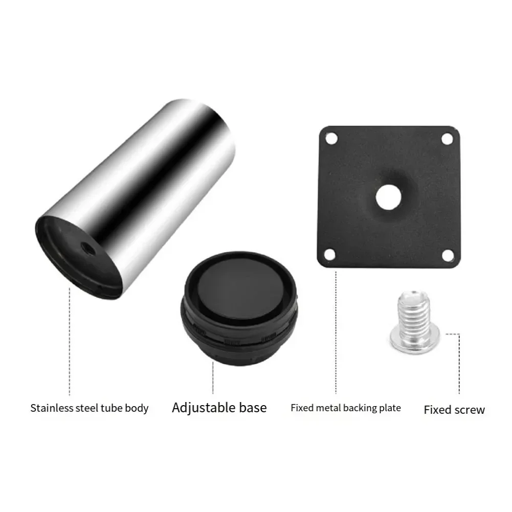 1 pz gambe per divani in acciaio inossidabile gambe per mobili regolabili gambe di supporto per mobili per piedi per mobili hardware 6-12 cm