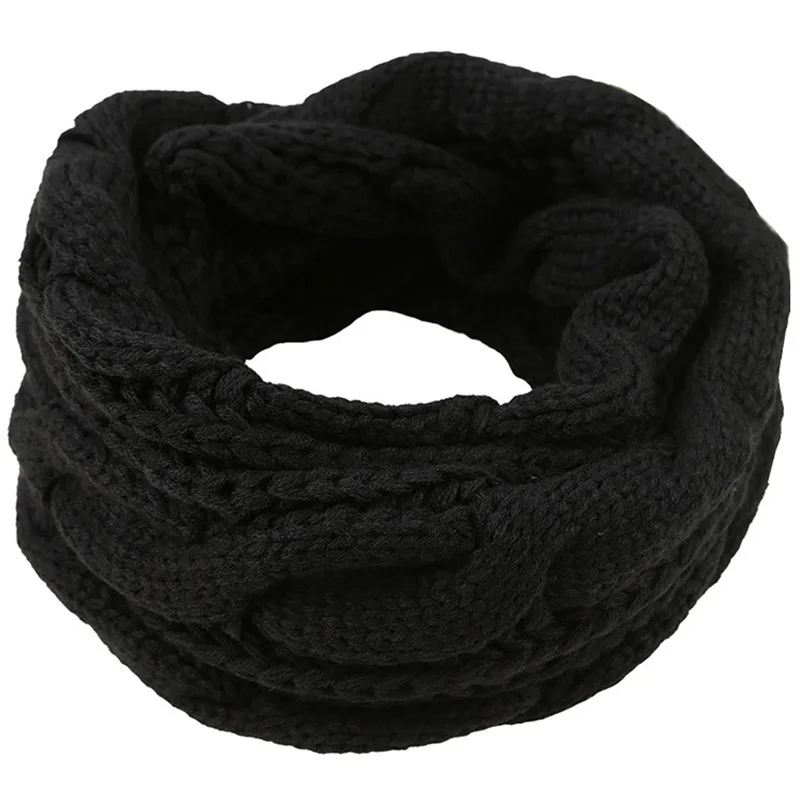 1Pc Winter Warm Brushed Knit Neck Warmer Circle Go Out Wrap Cowl Loop Snood Shawl Outdoor Ski Climbing Scarf For Men Women