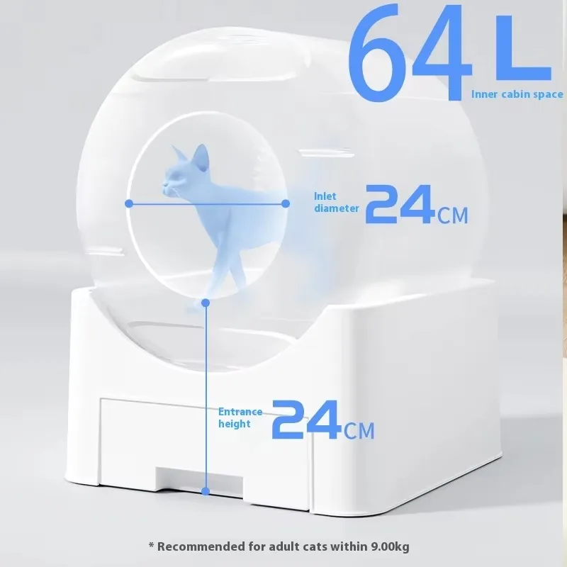 

Super Large One-Button Sand Pouring Cat Box Intelligent WIFI-Controlled Pet Excrement Drawer Sterilization Deodorization