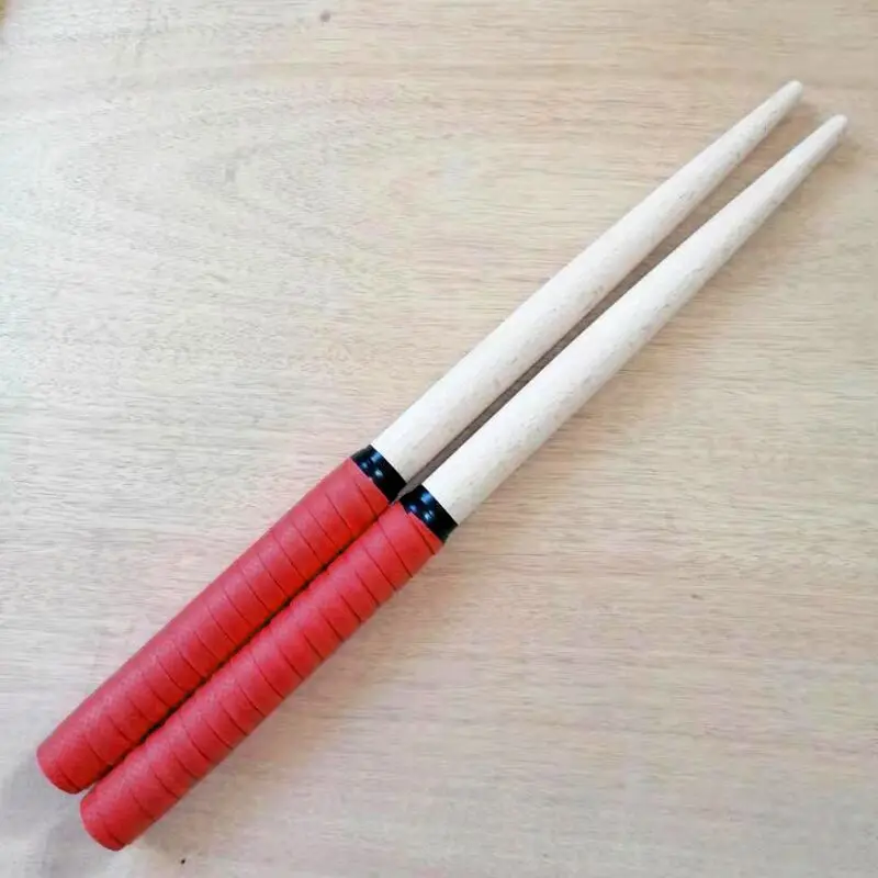 1 Pair Taiko Drum Sticks Jazz Drum Hammers Taiko Musical Instrument Accessories Rubber Drum Sticks with Sweatband Grip Handle