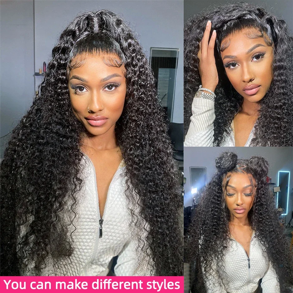 28 34 40 Inch 13x6 HD Lace Front Wigs Loose Deep Wave 220 Density 13x4 Water Curly Lace Frontal Human Hair Wig