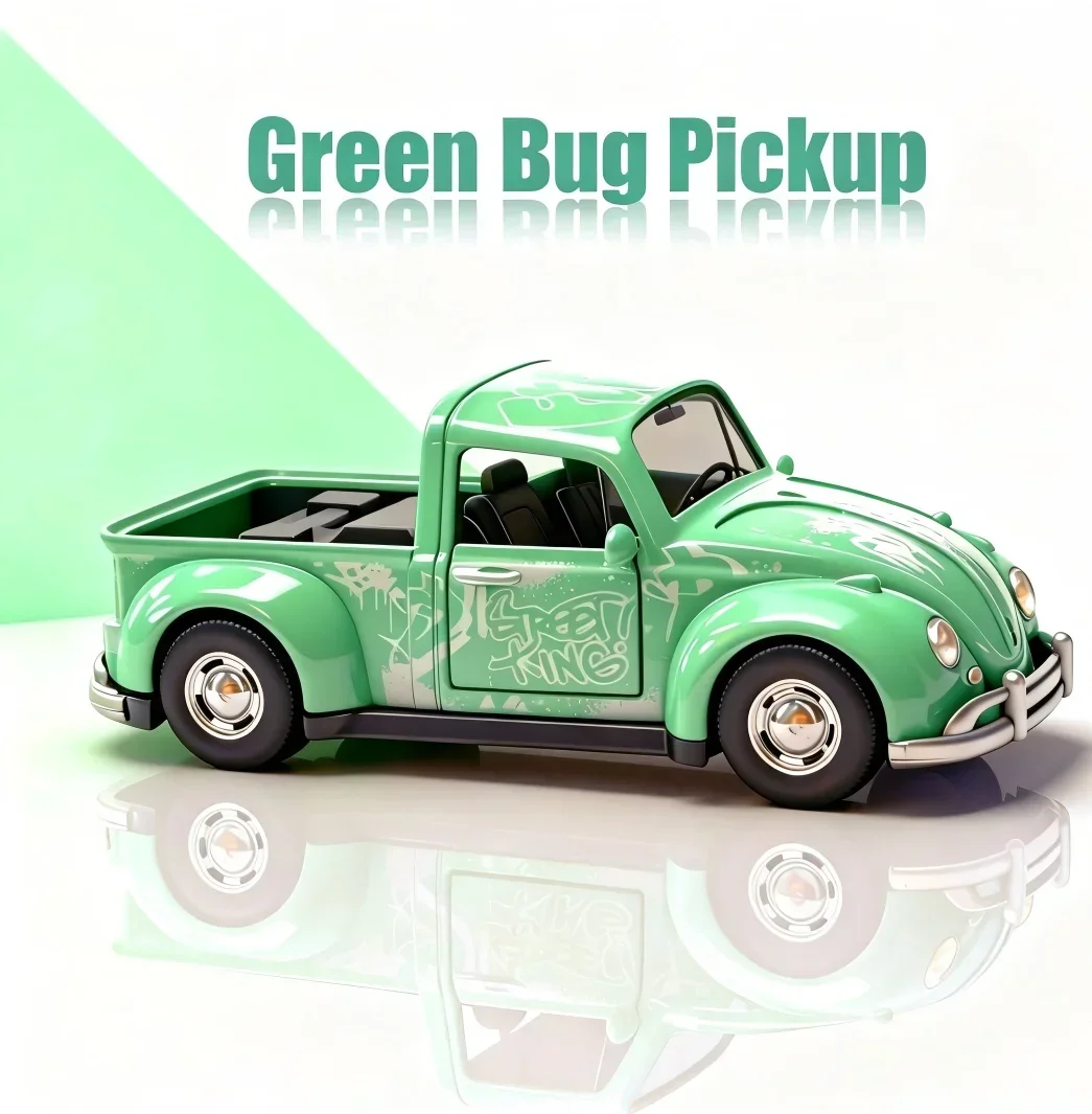 1:36 Diecast Metal Classic Vintage Car Model Pull-Back Power Open Doors Collectible Vehicle Christmas Gifts Office Tabletop