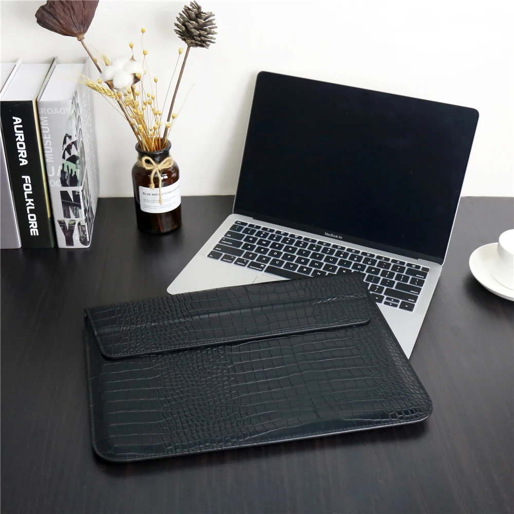 Laptop Sleeve for MacBook NEO 13 Pro 14 M4 Max Cover Crocodile Pattern Leather for MacBook Air 13 13.6 inch Air15 M3 2026 Case