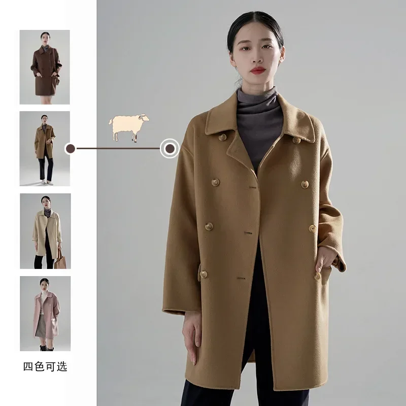 

spring women's double-sided wool coat women's medium and long woolen coat Korean women's coat high-end wholesale