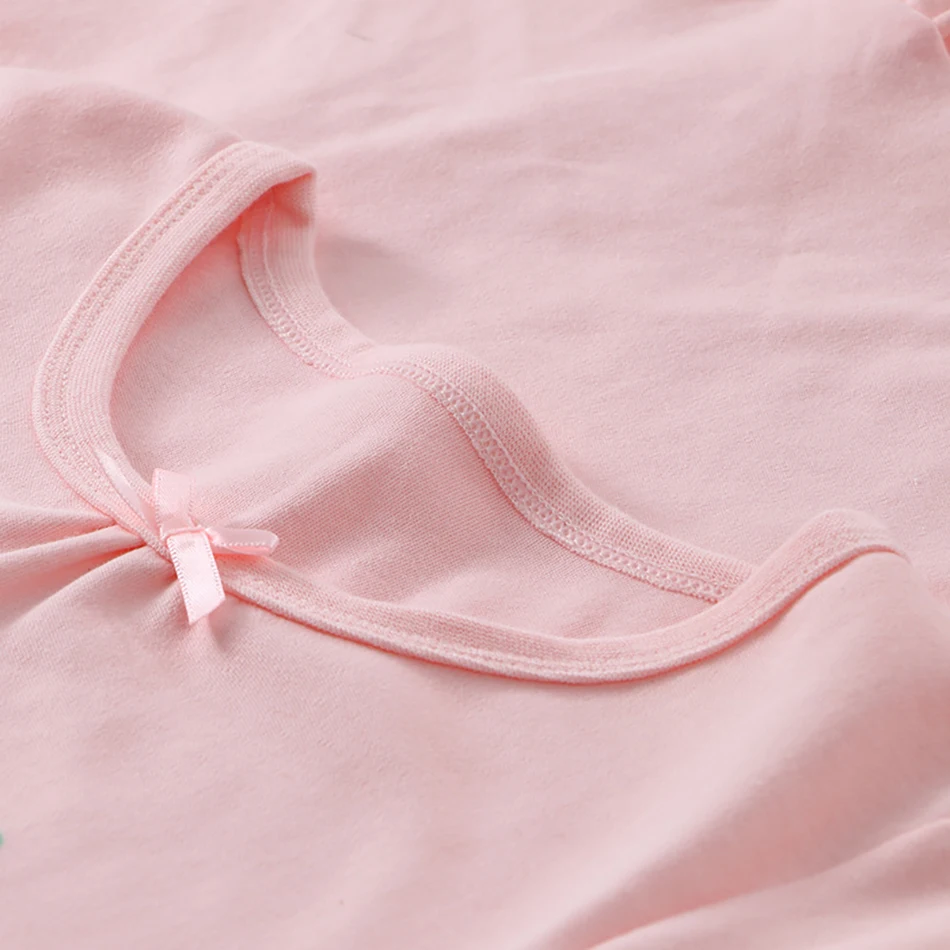 Children Cotton Nightdress Long Sleeve Spring and Autumn Cute Strawberry Printed Comfortable Fit Girls Homewear Sleepwear Dress