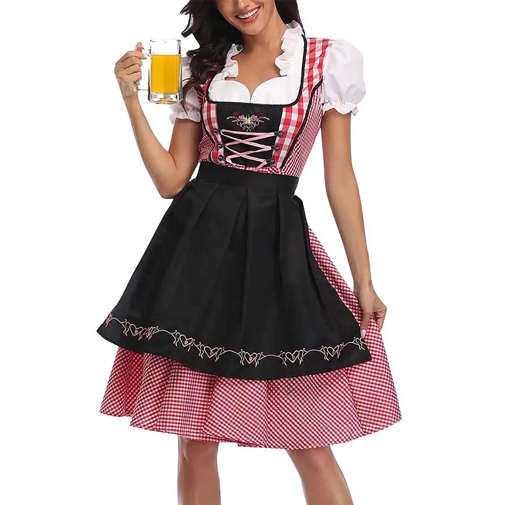 Beer Festival Cosplay Costume Sexy Women Dress for 2024 Summer Casual Oktoberfest German Bavarian Wench Waitress Maid Party Dres