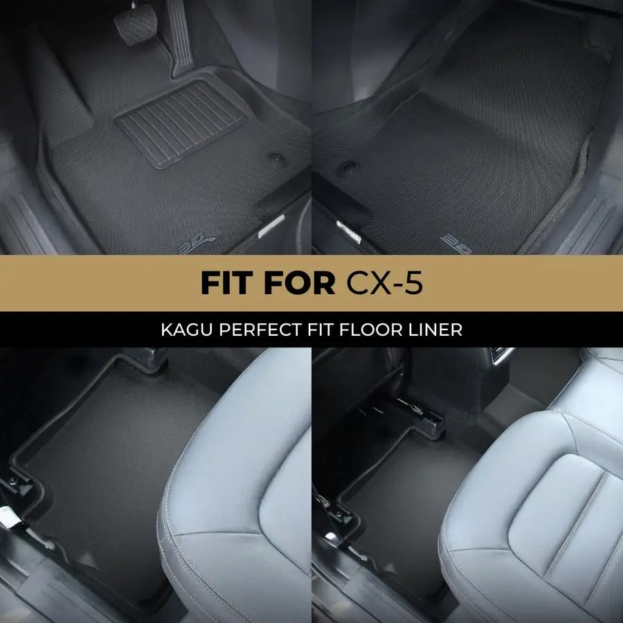 Tapis de sol Kagu sur mesure noir compatible avec Mazda CX5 20172025 R1 R2