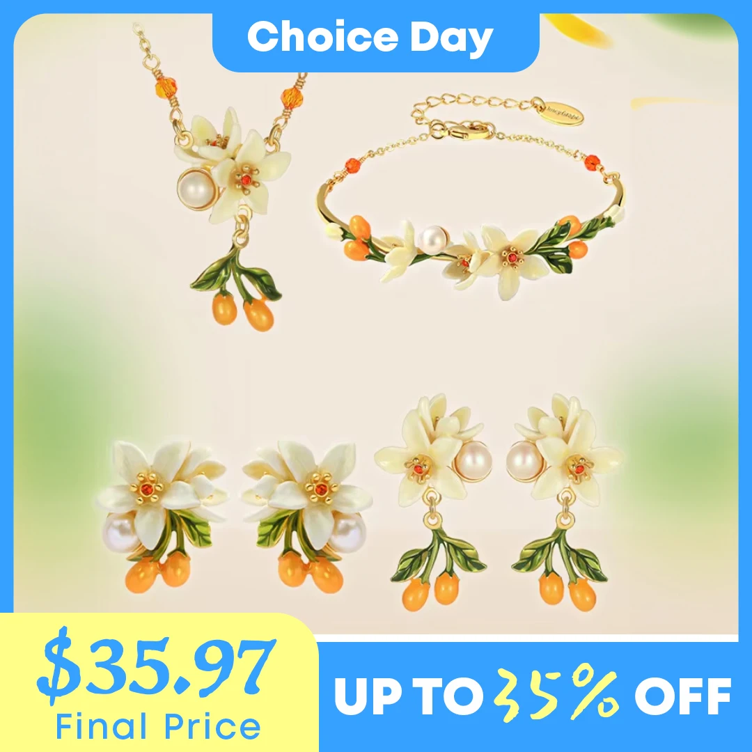 

Juicy Grape Fine Jewery Set for Women 2026 New Trend Orange Blossom Jewery Accessory Original Design Birthday Christmas Gifts