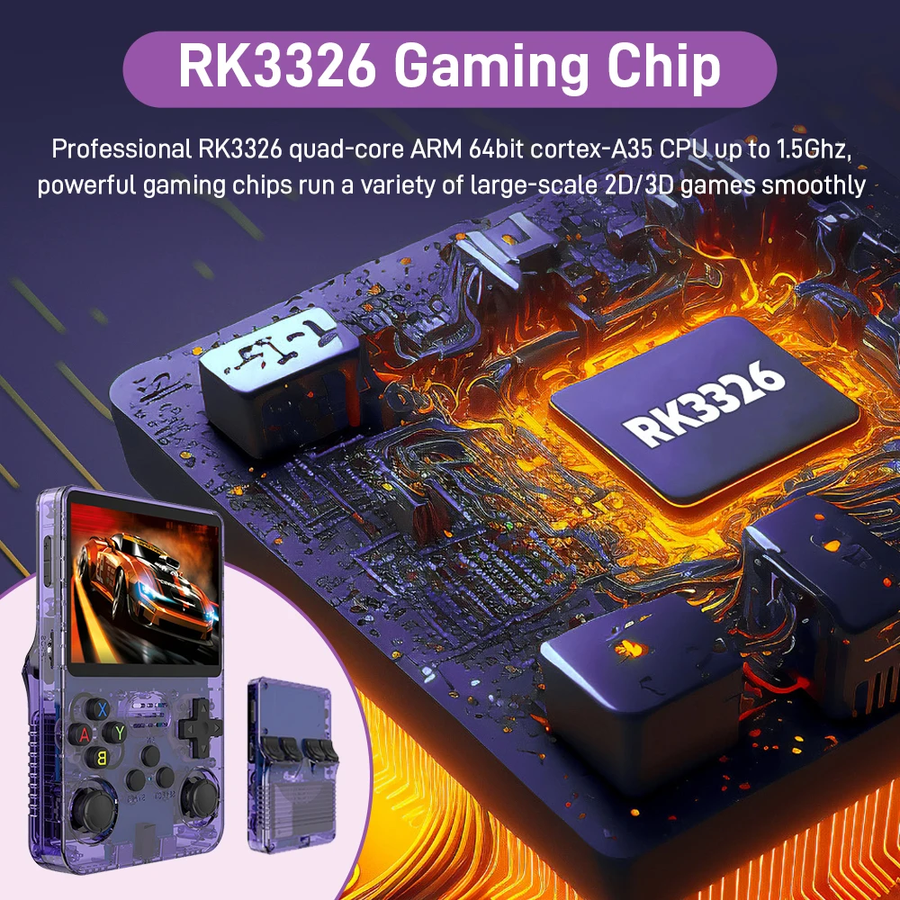 Nouvelle Console de jeu portable rétro R36S, écran HD 3.5 avec émulateurs de jeux 18494 pour PS1/PSP/N64/NES/SNES, double Joystick 3D pour cadeau