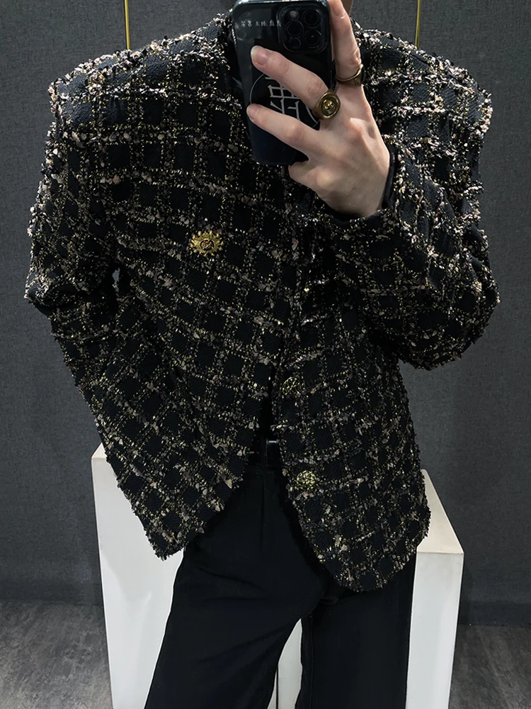 Young Men\'s Short Style Fragrance Wind Jacket 2024 New Fashion Streetwear Spring Autumn Casual Loose Fit Long Sleeve round Neck