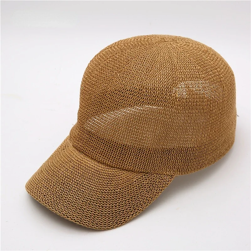 Sunscreen Summer Baseball Caps Adjustable Fashion Solid Color Anti-UV New Straw Hat Woman Outdoor Casual Sun Hats Beach Sun Cap