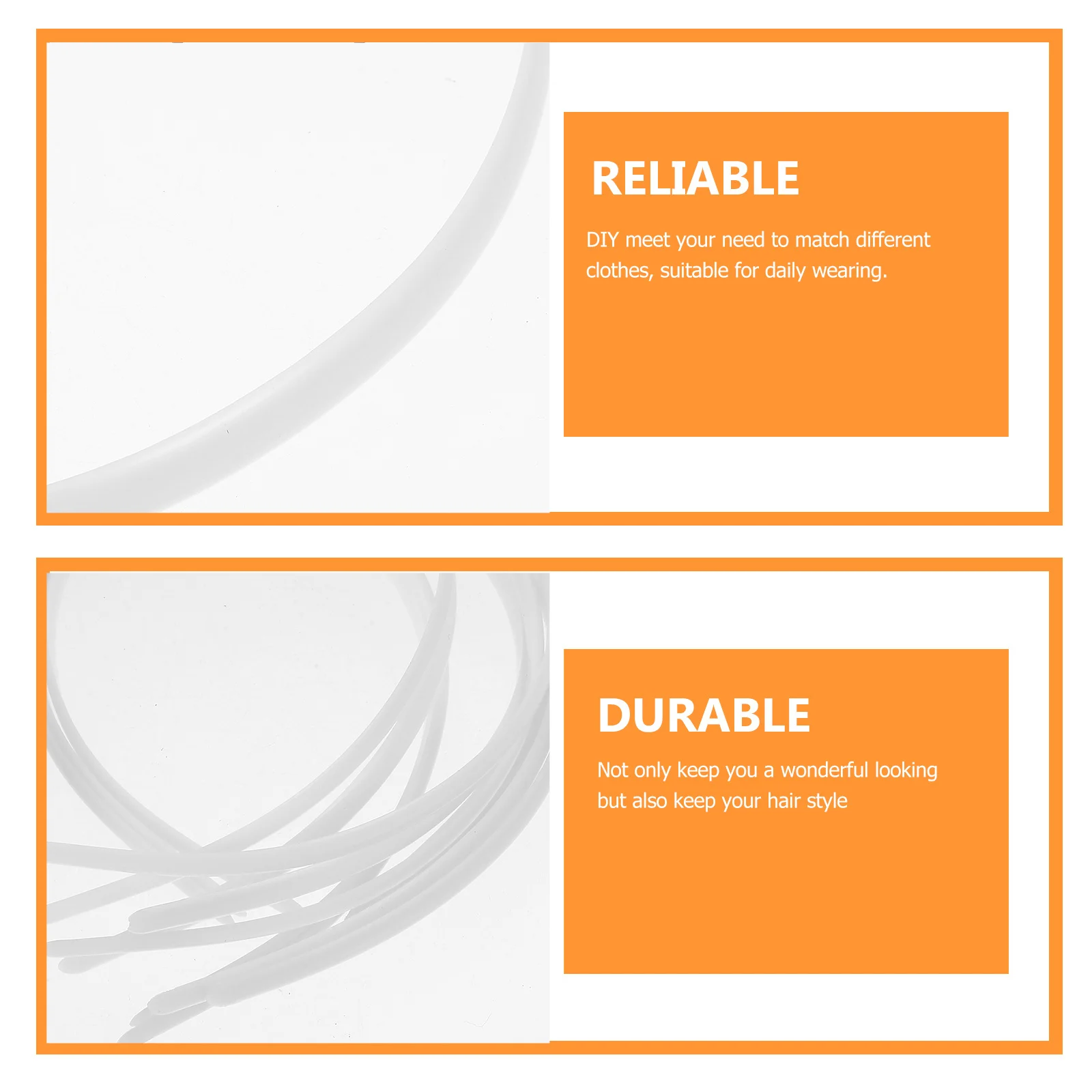 12 قطعة من عصابات الرأس العادية الشفافة بدون أسنان من البلاستيك للتصفيف