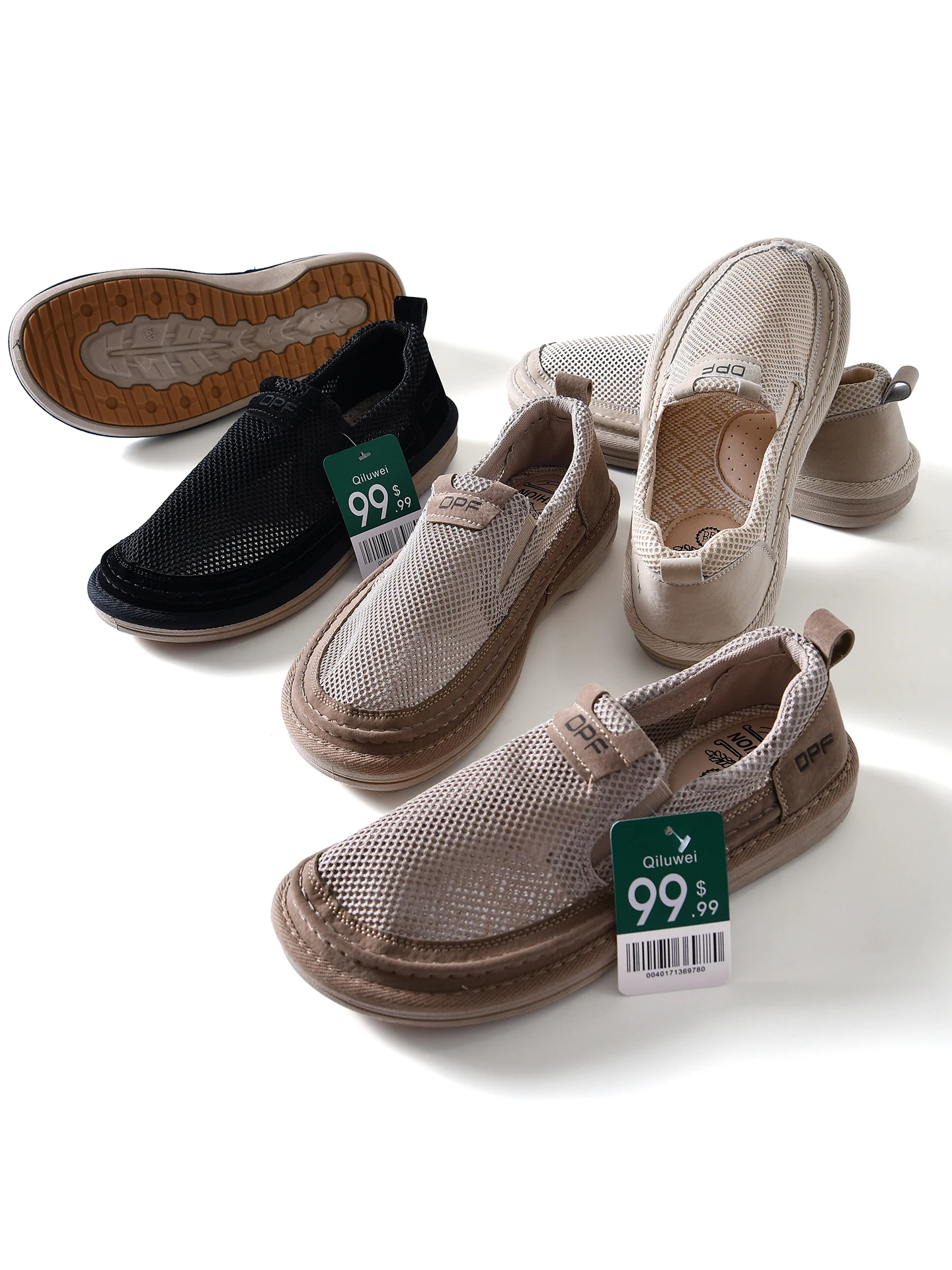 

Men's Summer Outdoor Sports Slip-On Casual Shoes Anti-Slip Hollow Design Comfortable Low Cut Breathable Mesh round Toe Shoes