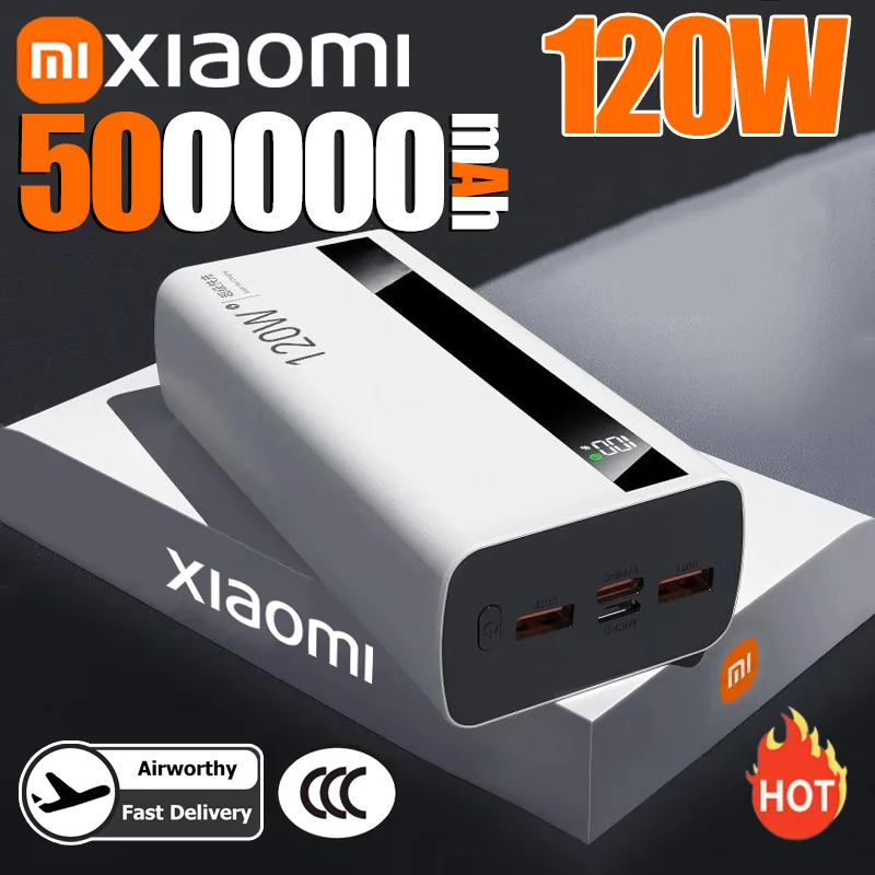 Xiaomi 200000 باور بانك mAh بقدرة 120 وات، شحن سريع للغاية، شاحن بطارية محمول بسعة أكبر، باور بانك لهاتف آيفون وسامسونج
