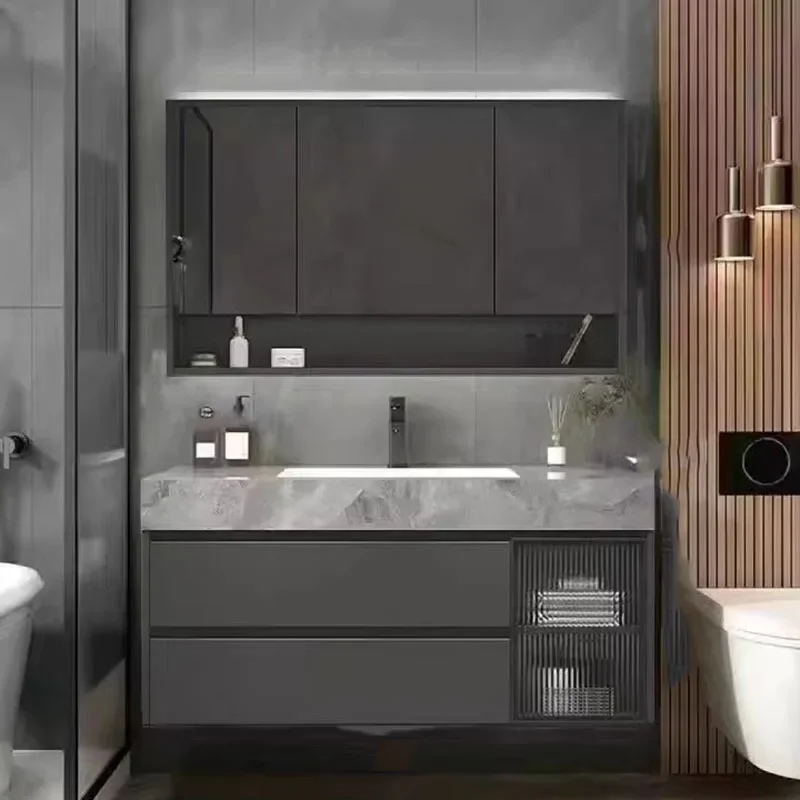 Storage Modern Bathroom Cabinet  Narrow Space Saving Drawers Bathroom Vanity Toilet Mirror Armoir Salle De Bain Furniture