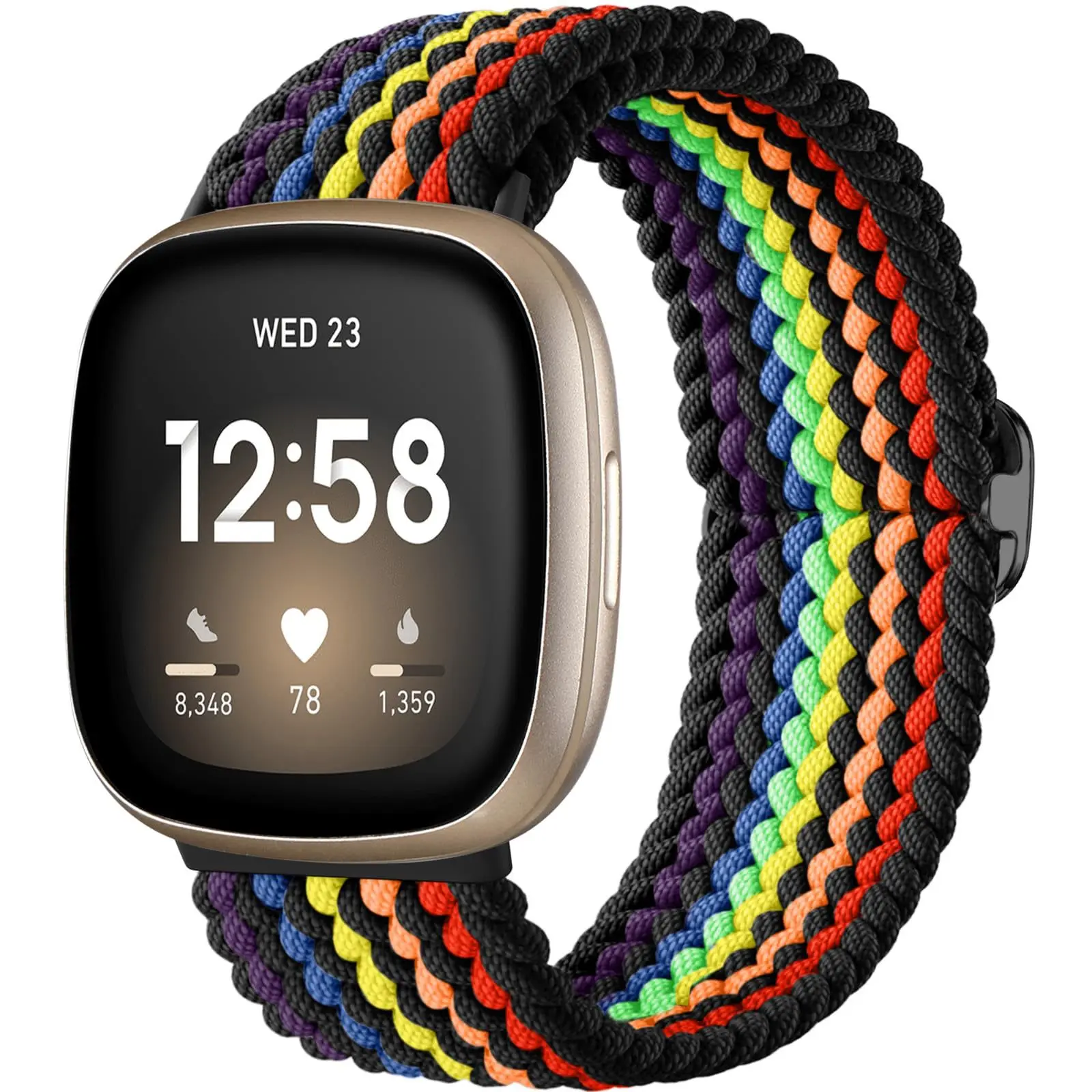 

Плетеные ленты, совместимые с Fitbit Versa 4/Fitbit Versa 3/Sense 2/Sense 1, мягкий эластичный нейлоновый спортивный ремешок-петля