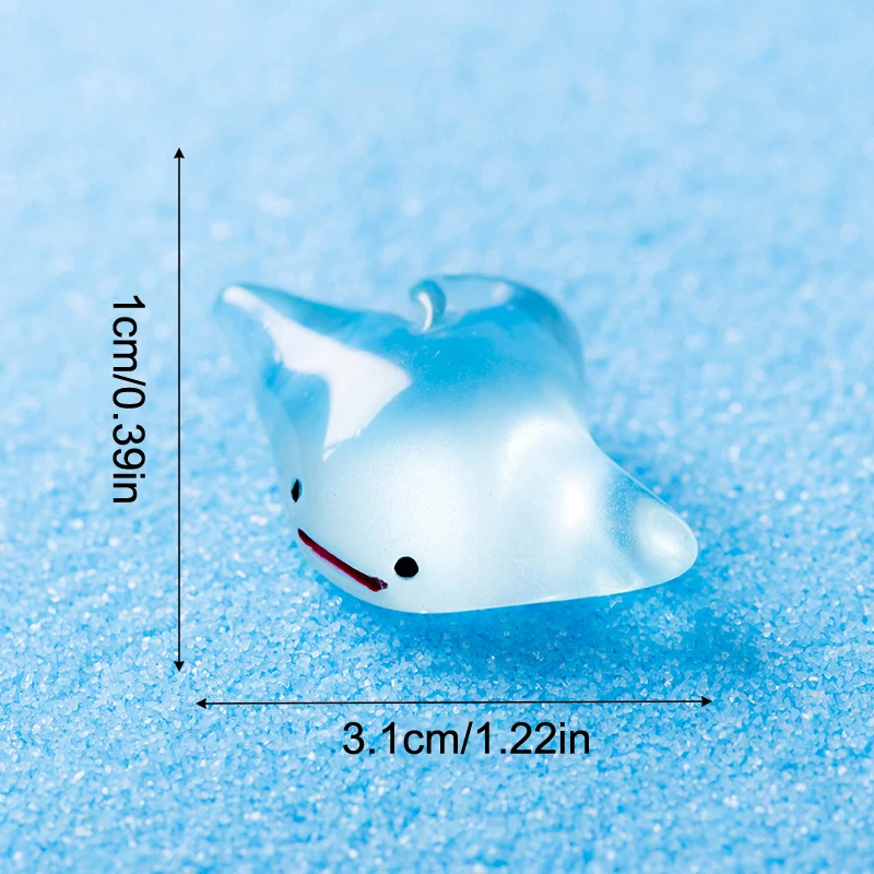 Mini Cartoon Luminous Manta Ray Ornamento, Brilho Animal, Micro Jardim, Artesanato Paisagem, DIY Fish Tank Decoração, 1 Pc, 5Pcs