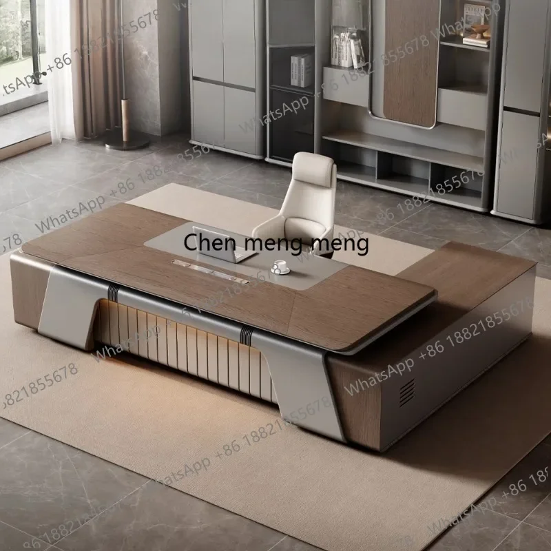 A49 Boss Desk Light Luxury Chairperson's Office Business Negotiation Table Boss Desk and Chairs