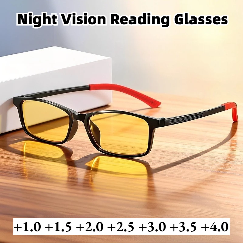 

Новые очки ночного видения с защитой от синего света и пресбиопии, ультралегкие очки высокой четкости для защиты глаз, очки для чтения от +1,0 до +4,0