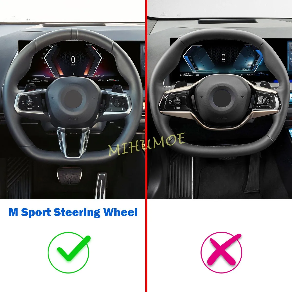 For 2023-UP BMW X3 530i 540i 740i 750i 760i i5 i7 G45 G60 G61 G70 Carbon Fiber Car Steering Wheel Switch Trims Decor Accessories