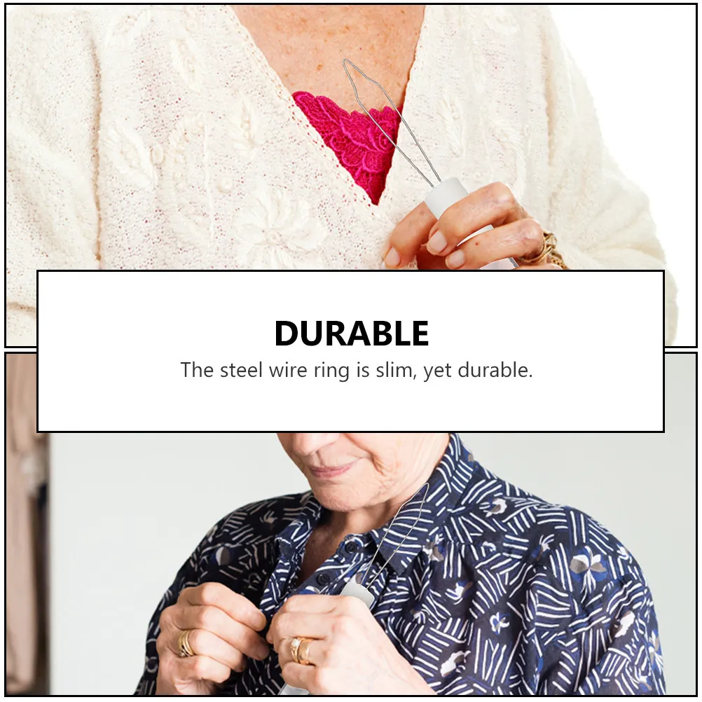 

2Pcs Button Hook Dressing Assistance Tool Comfortable Handle Easy Pull Buttons Helper Dressing Aid for Seniors Arthritis Carpal