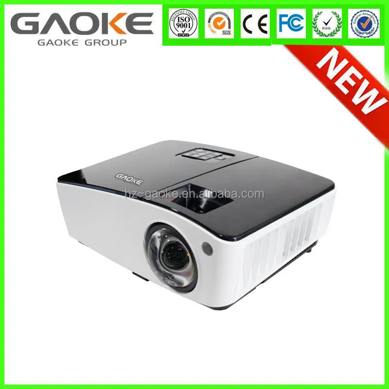 Gaoke DLP Projector with Remote Control 3D Ready 1080P Full HD Video Short Throw Projector