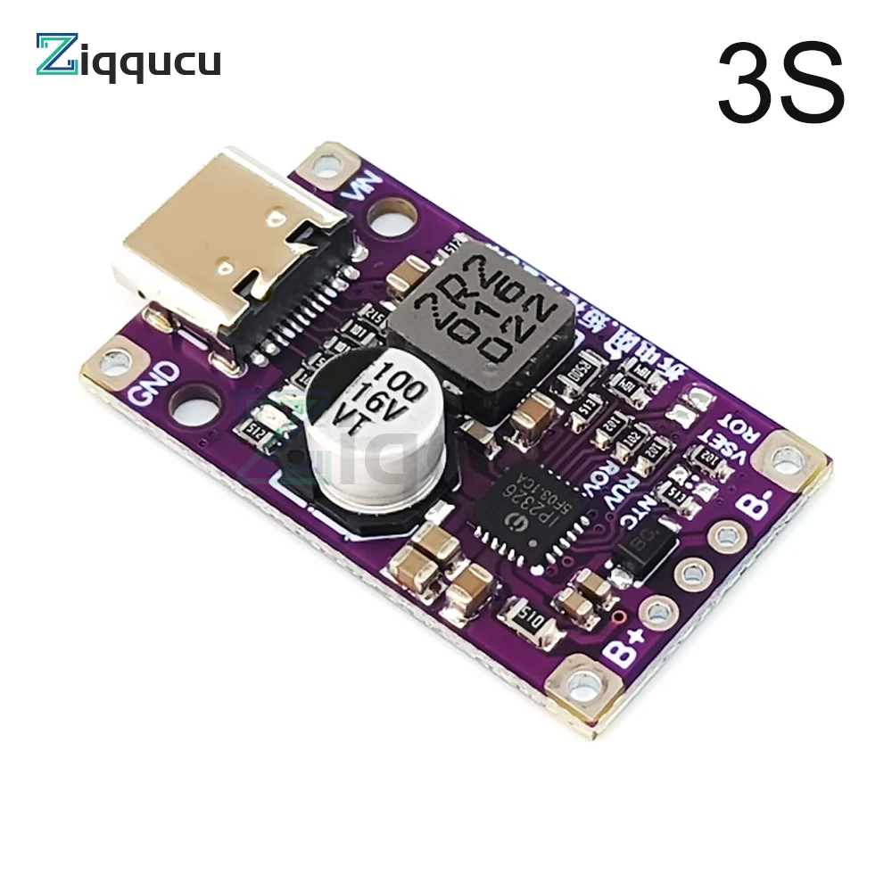 Multi-Cell 2S 3S Type-C USB Boost Converter Step-Up Power Module LiPo Polymer Li-Ion Charger Protection Board