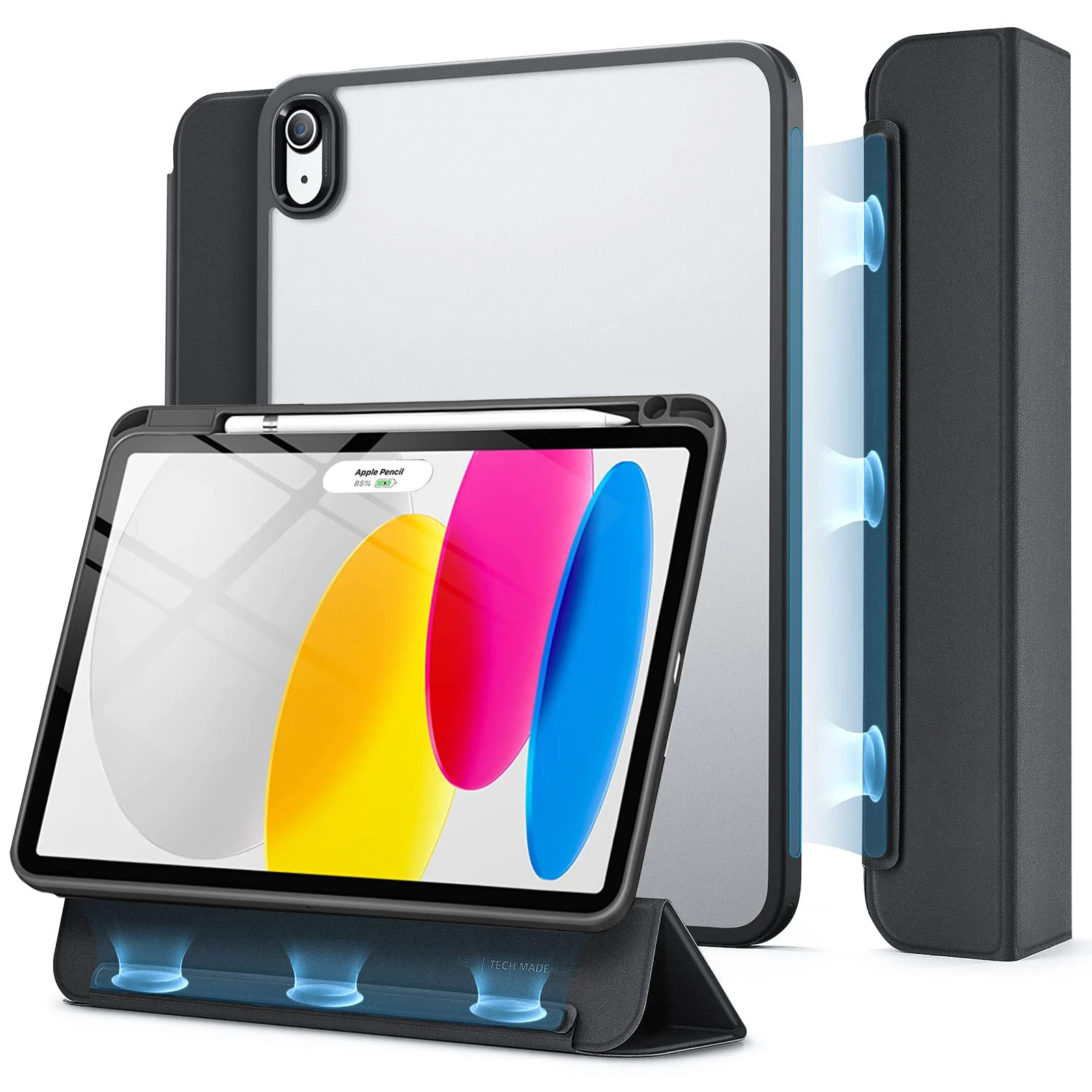 

For iPad 10th Generration Case 10.9 inch 2022 A2696 A2757 A2777 Magnetic Detachable Cover with Pencil Holder Funda for iPad Air4