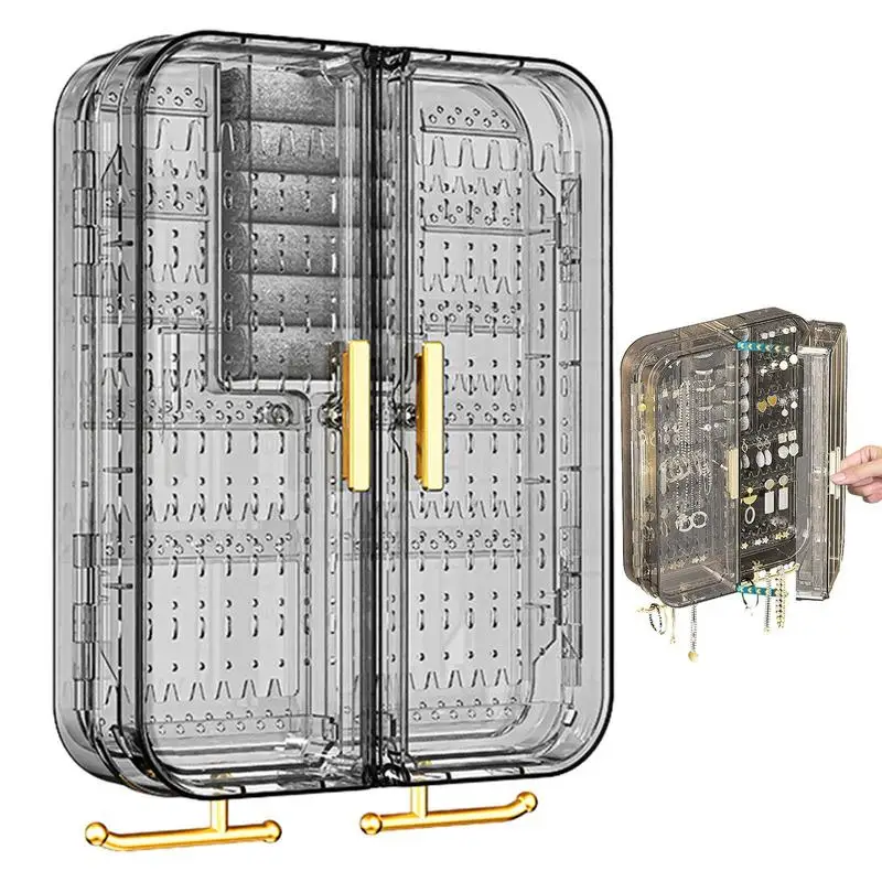 

Органайзер для ювелирных изделий, настенная шкатулка большой емкости для демонстрации ювелирных изделий, без перфорации, для женских серег, ожерелий, серег