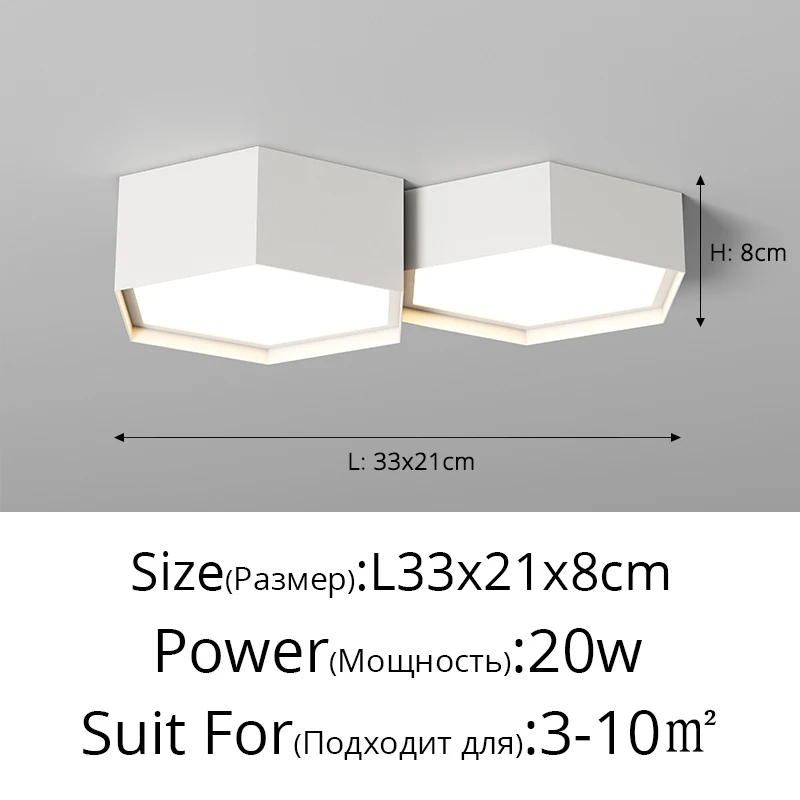 Walnoot Woonkamer Plafondverlichting Zwart Wit Combinatie LED Lamp Woondecoratie Verlichtingsarmaturen Foyer Balkon Plafondlamp