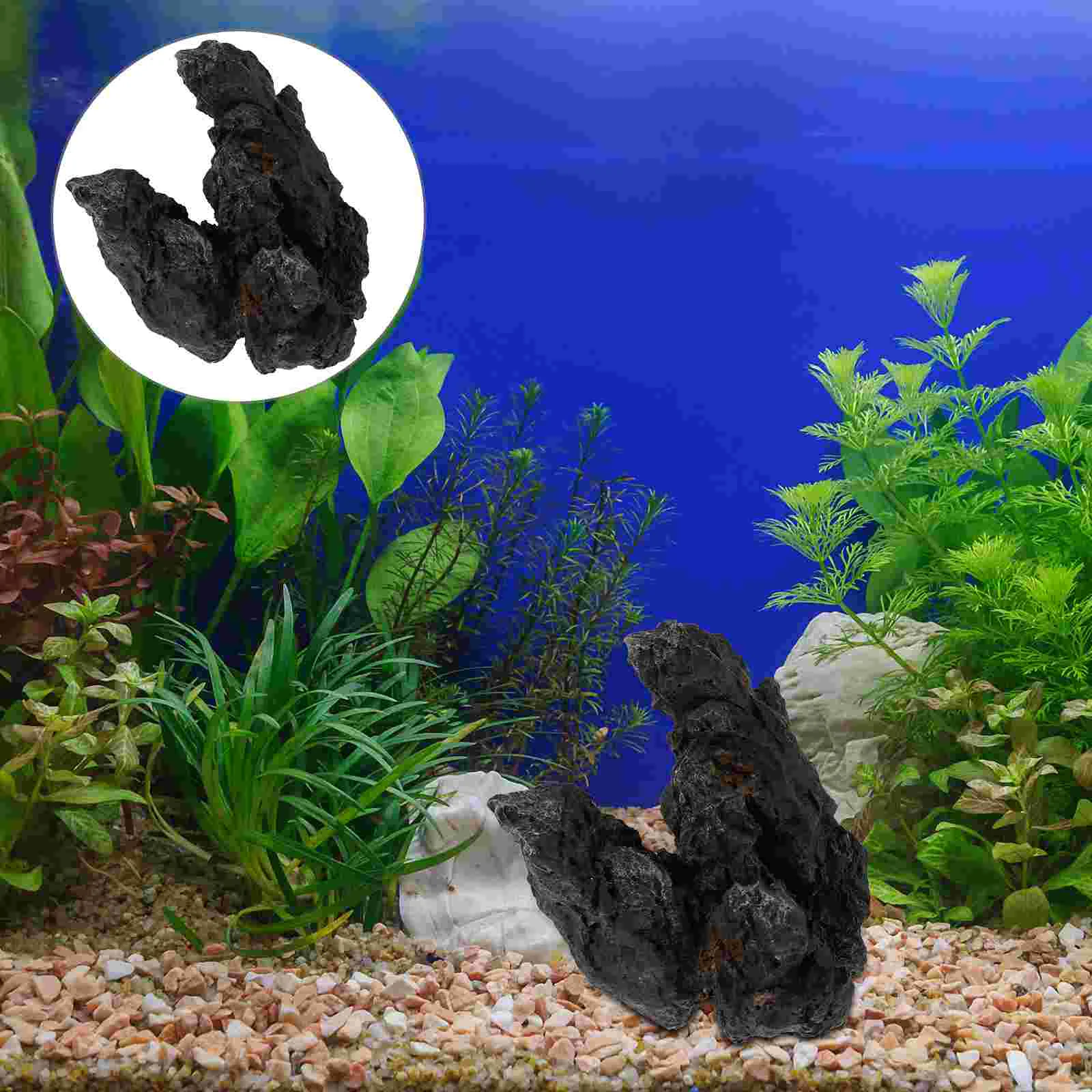 Log Aquarium Stone Ornaments Statue Decor Garden Stones Outdoor Resin Material Cave