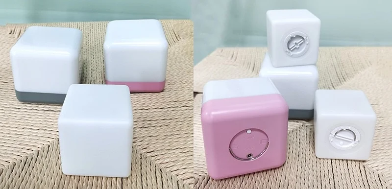 USB ชาร์จไฟ LED Cube โคมไฟตกแต่งแบบพกพาไฟกลางคืน W/รีโมทคอนโทรลห้องนอนโต๊ะ Ambient Lighting H80mm