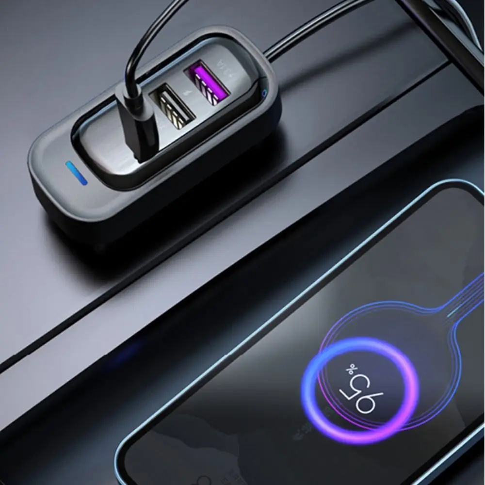 

Автомобильное зарядное устройство 81W с несколькими функциями, разъем Type-C, 6 портов, быстрая зарядка, антискользящий зажим, кабель 1.5 м