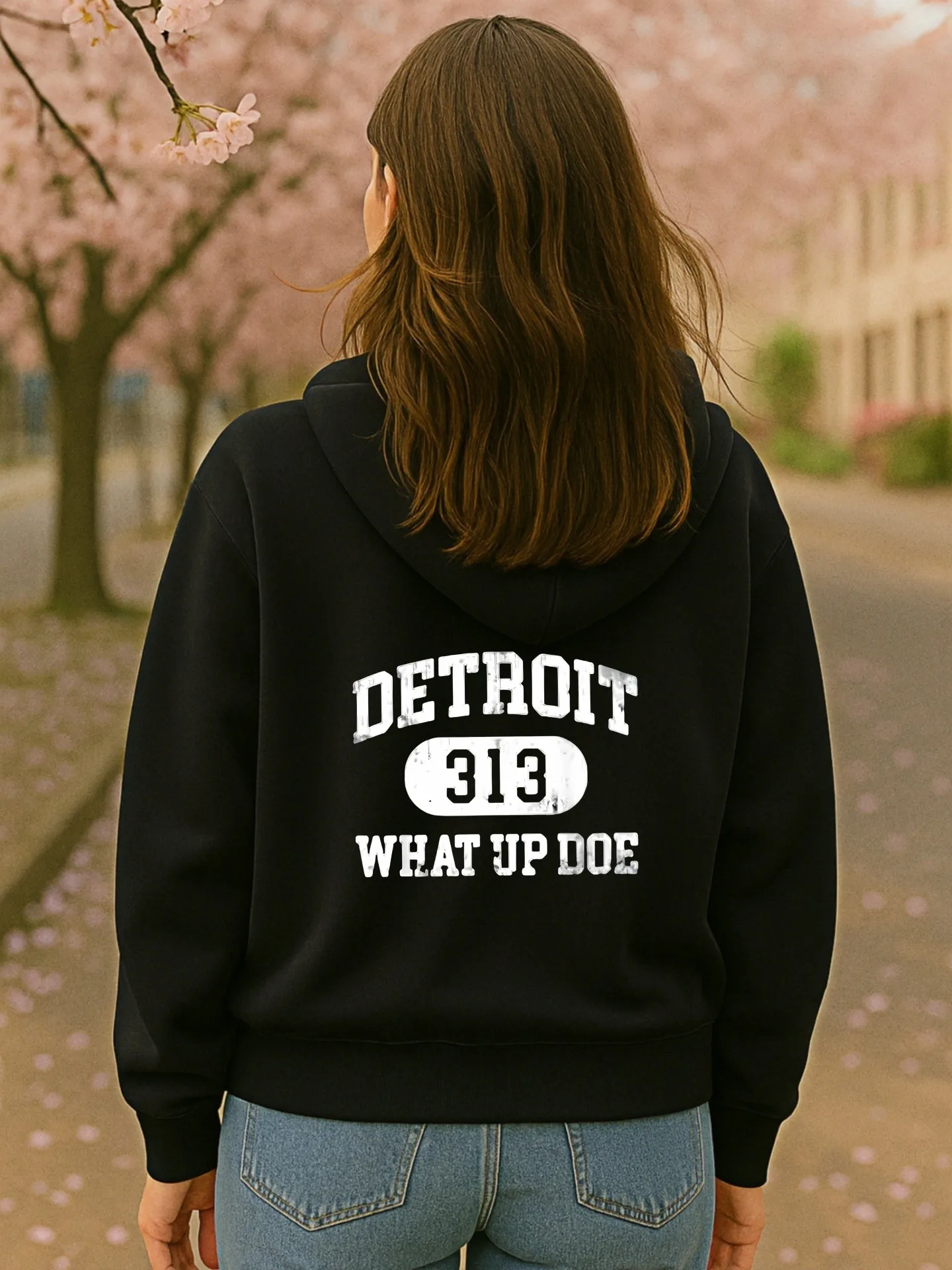 Detroit 313-Kapuzenpullover mit Buchstabendruck und Grafik, Streetwear-Stil, mit Fleece gefüttert, lässige Alltagskleidung, für junge Männer