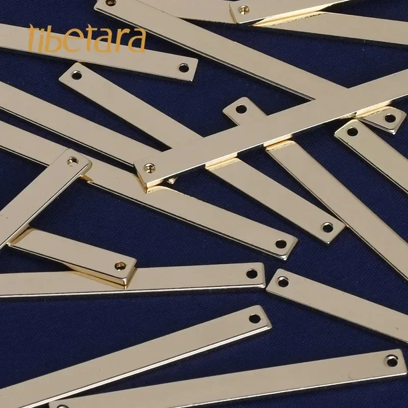 

10Pcs Personalized Gold Charm Stamping Blank Bar,About 2"*1/8"(50*5mm) 18 Gauges,Personalized Pendant,Custom Pendant