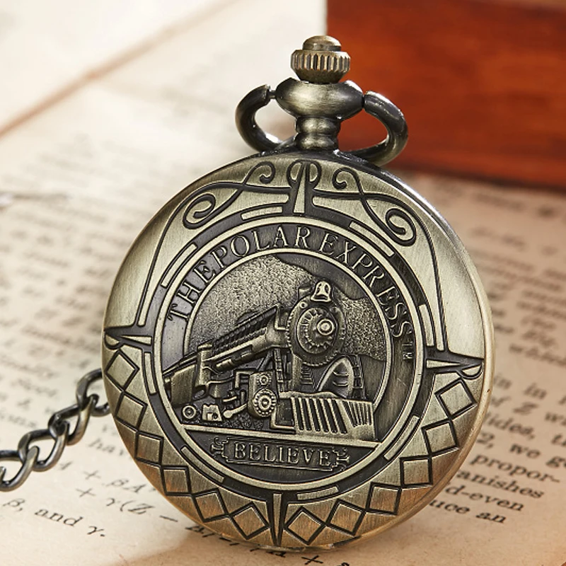 Locomotive Mechanical Pocket Watch With Chain Vintage Roman Numerals Hollow Sculpture Hand Wind Mechanical Pocket Watches Men