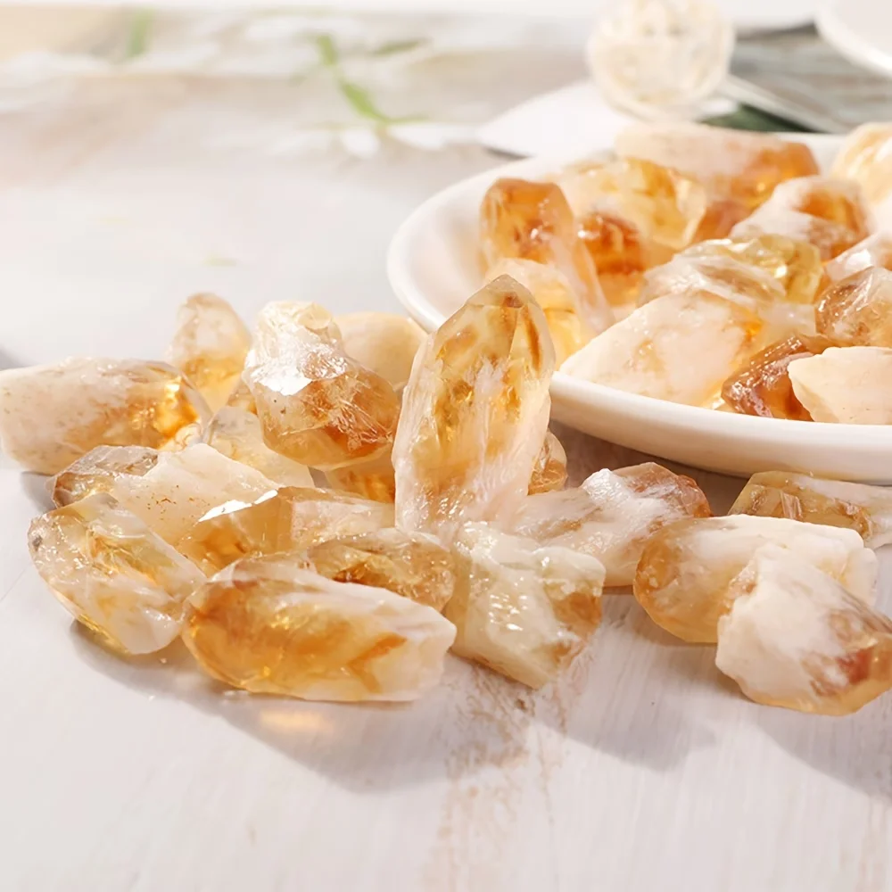 Cristales de Citrino Natural Brasileño, Cristales Amarillos Irregulares para Difusor, Joyería DIY, Decoración con Especímenes Minerales Esqueléticos