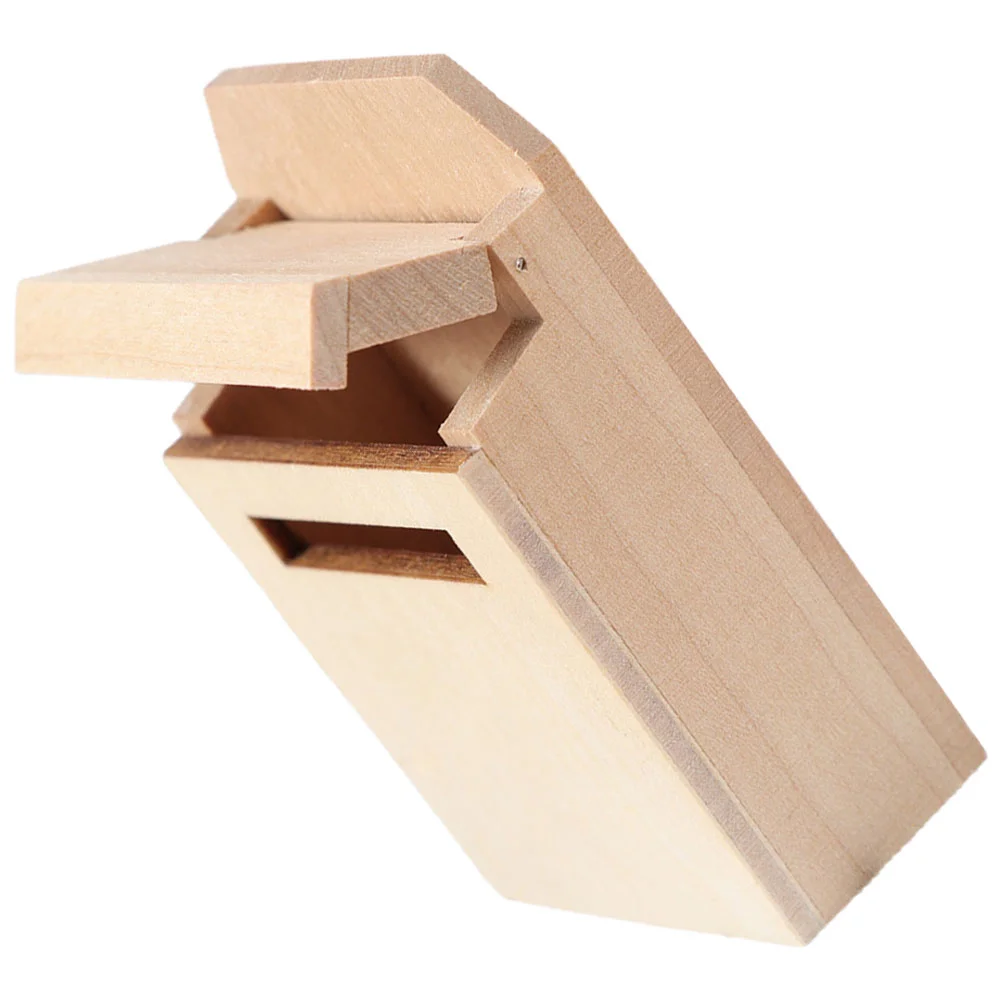 1:12 Dollhouse Mini Furniture Scene Model Clamshell Mailbox Blank Miniature Wood