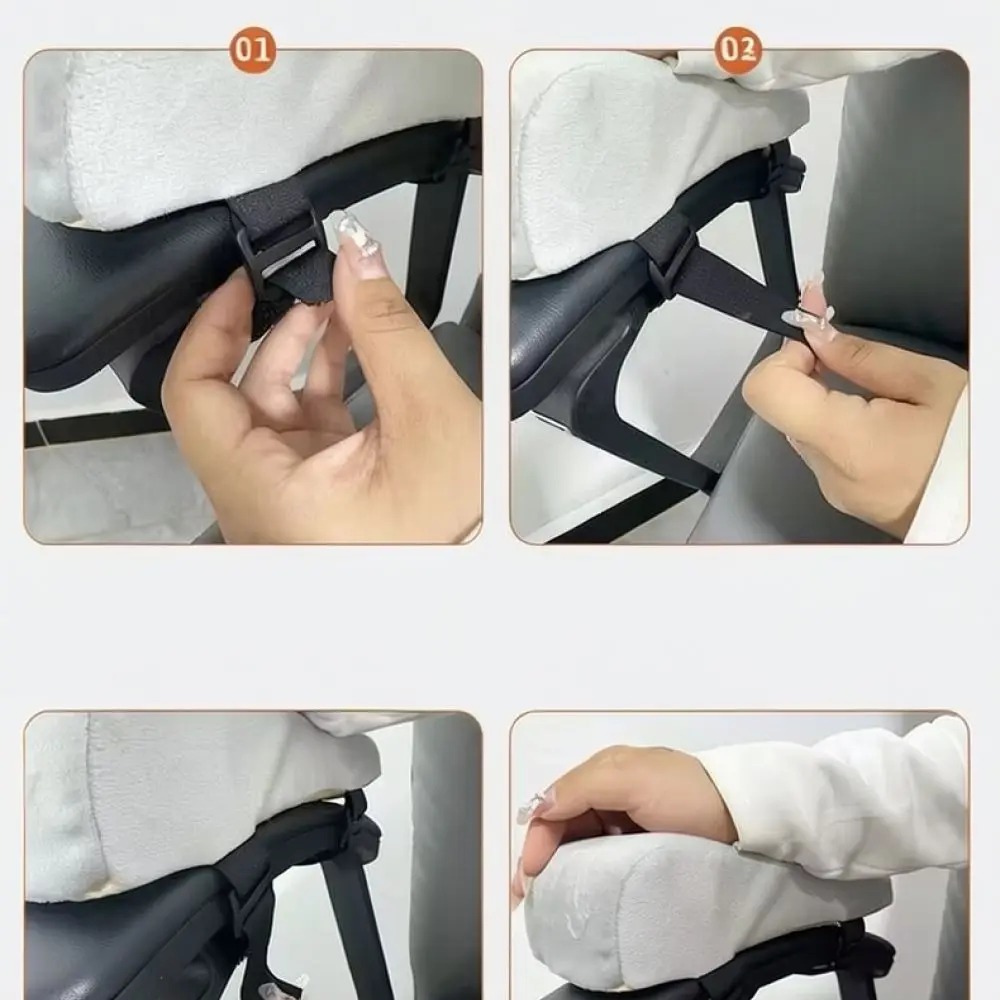 Almofada de apoio para braços em veludo, confortável, para cadeiras de escritório e de jogos, com suporte para os cotovelos, almofada macia para os braços, acessório para elevação do assento.