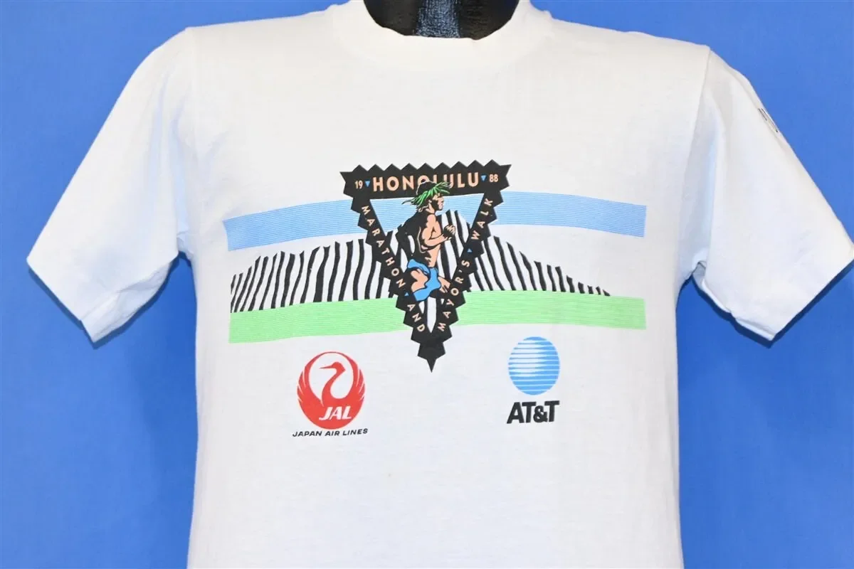 80s Honolulu Marathon Mayors Walk Run 1988 T Shirt Small